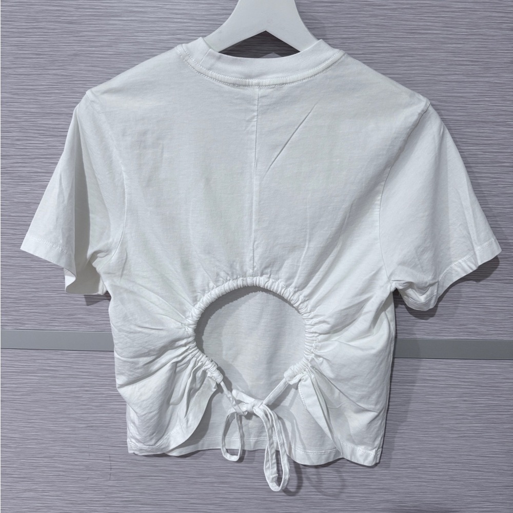 ALLSAINTS Holli Drawcord Crew Neck Organic Cotton T-Shirt In XS